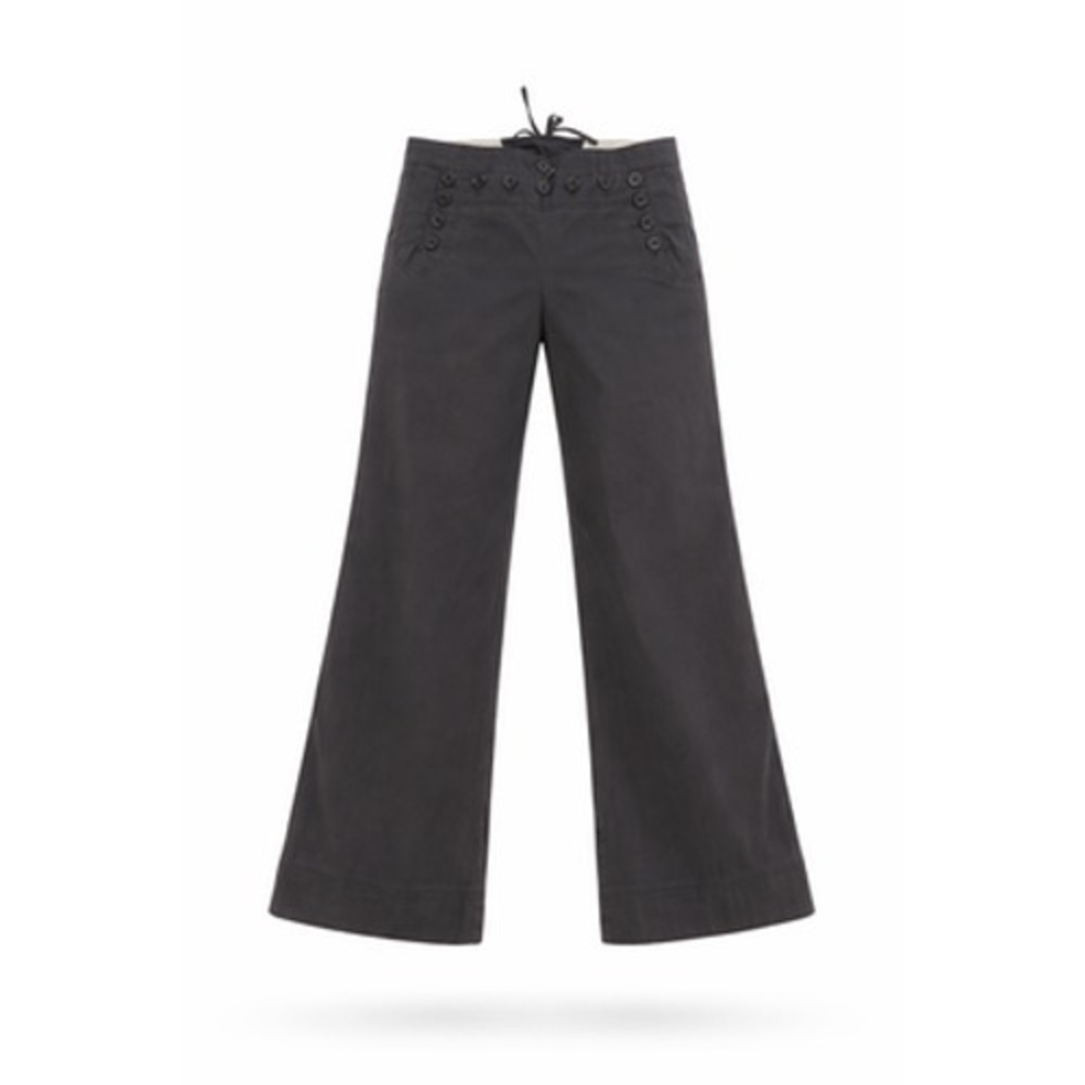 Cidra Antropologie Gray Wide Leg Loose Fit Button Front/Tie back Pants in Size10